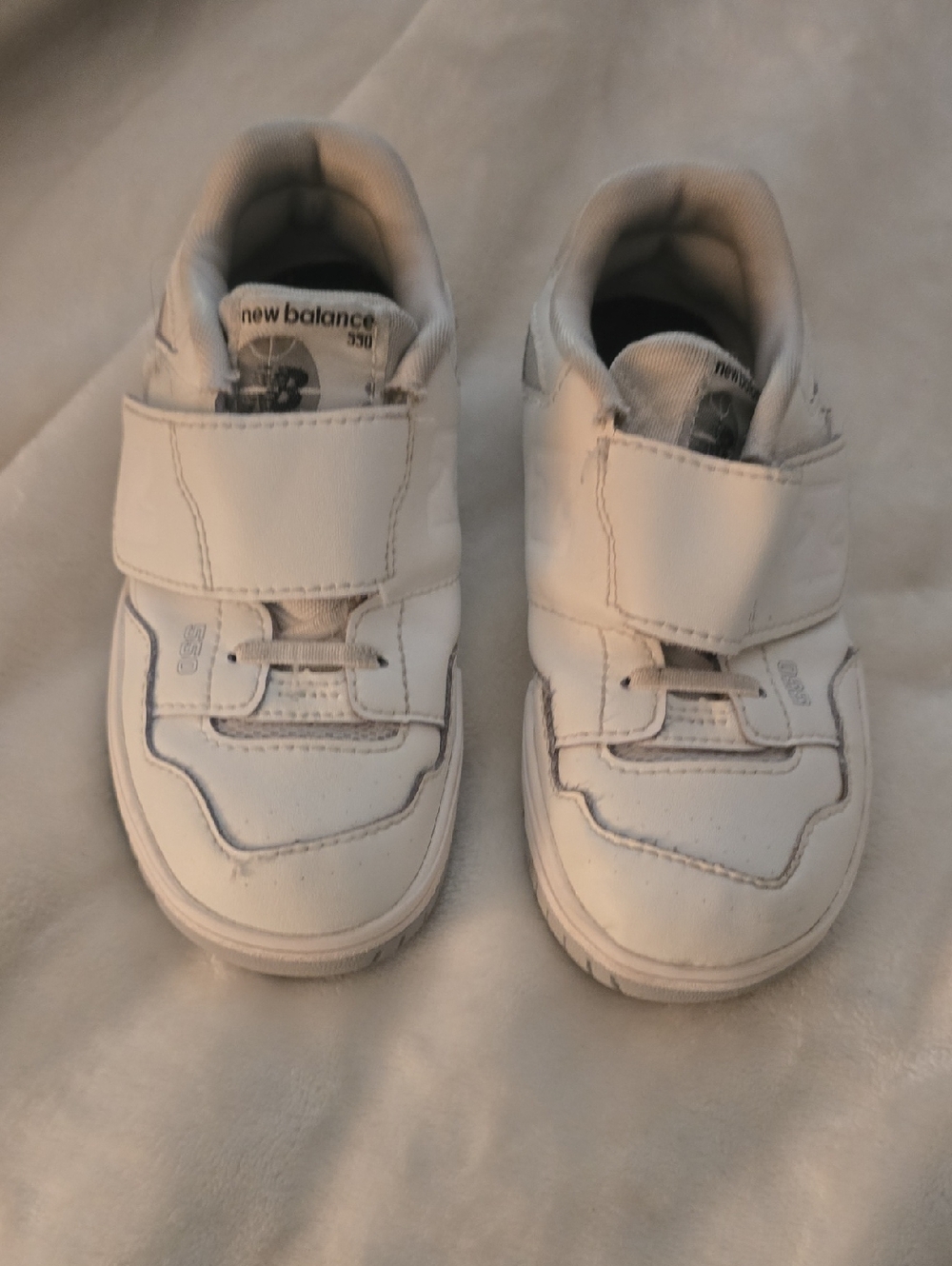 New Balance Kids White Velcro Strap Sneakers
